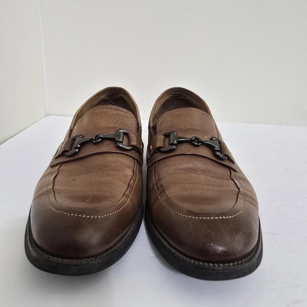 KENNETH COLE‎ new york size 9 Brock Leather Bit Slip On Classic Loafers Cognac